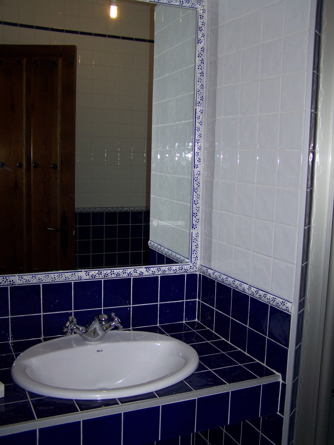 Revestimiento de baño azul