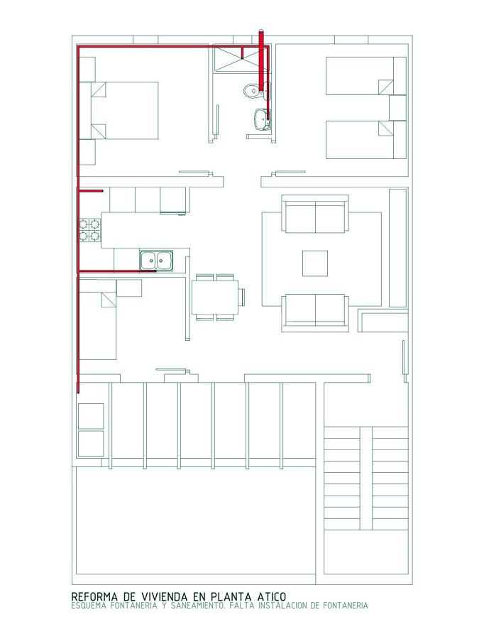 Plano Para Reforma De Vivienda En Planta Ático