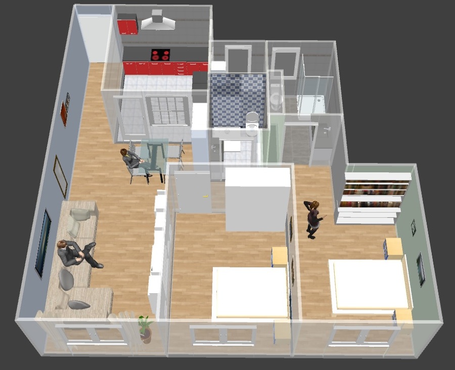 3d de la vivienda terminada