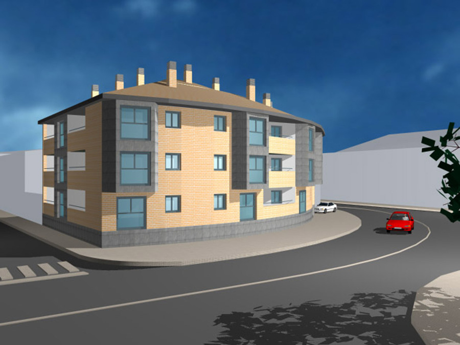 3D Edificio Zaragoza en Zuera.