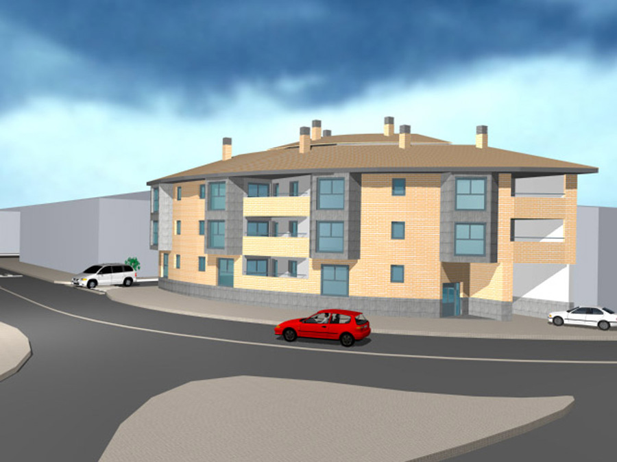 3D Edificio Zaragoza en Zuera 2.