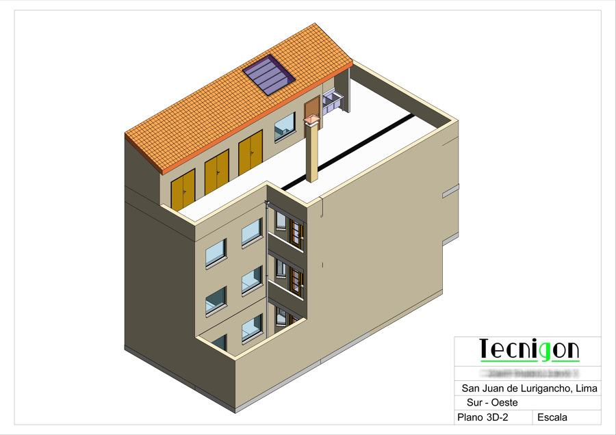 3D Fachada posterior