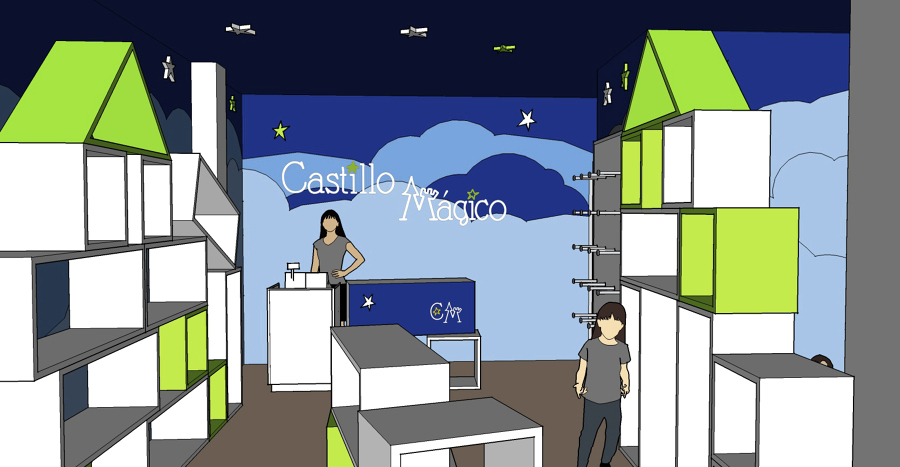 3D interior de la tienda