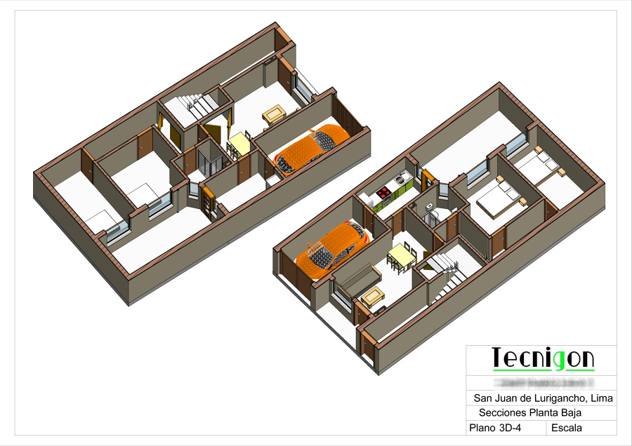 3D secciónes en planta baja