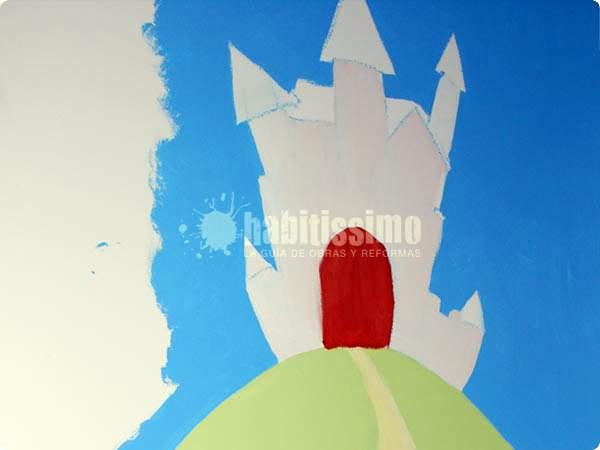 Mural infantil princesa y sapo