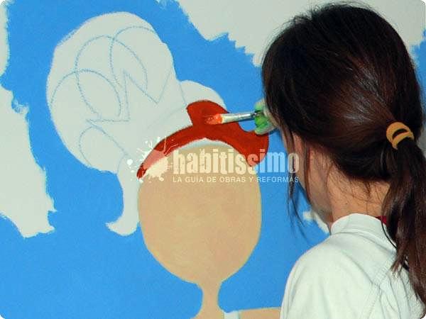 Mural infantil princesa y sapo