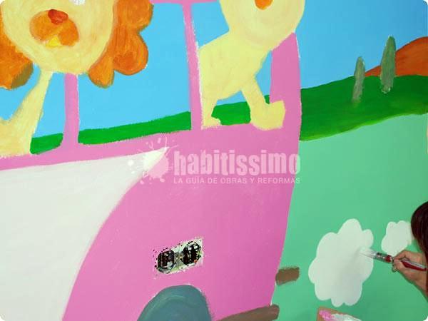 Mural autobus en la selva