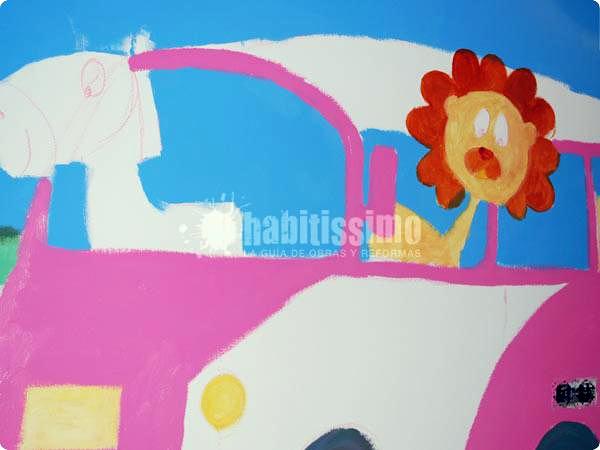 Mural autobus en la selva