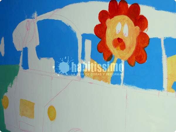 Mural autobus en la selva