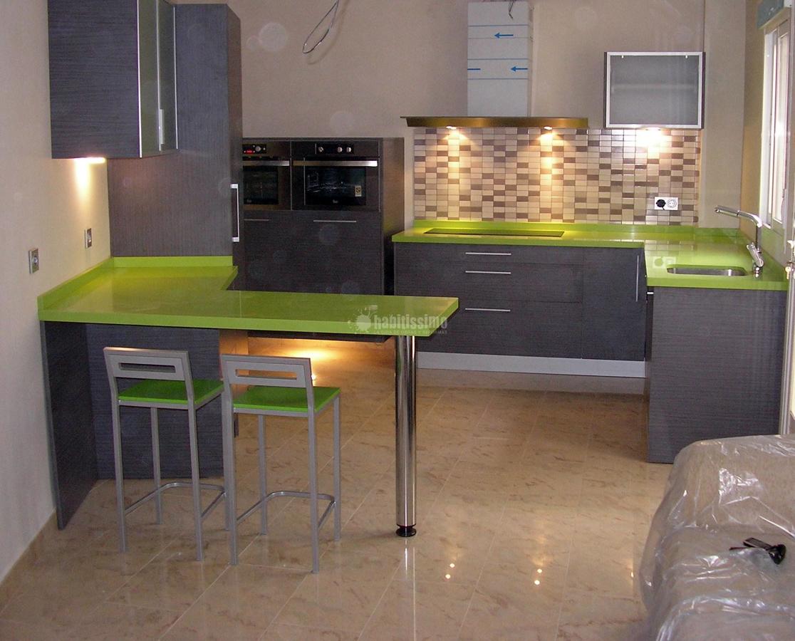 Cocina Roble ceniza silestone Fun