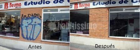 Limpieza De Graffitis En Ladrillo Visto