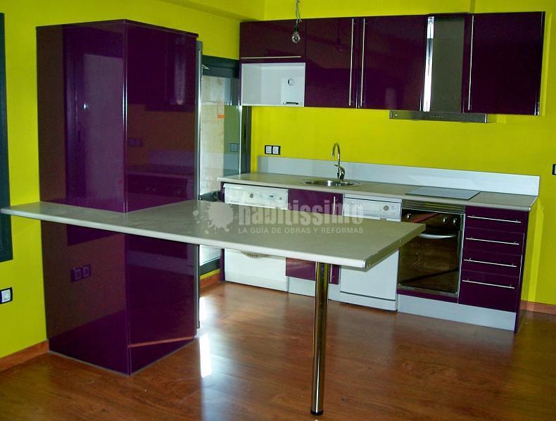 Muebles de cocina Berenjena Brillo