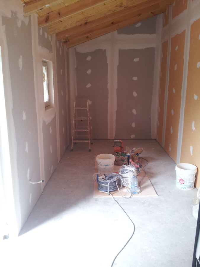 Acabado de juntas en proceso