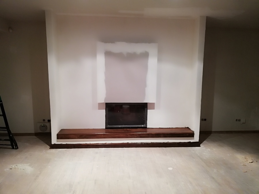 Acabado de poyete de madera