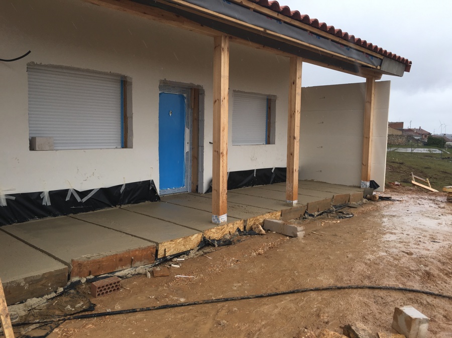 Acabado planche terraza hormigón celular