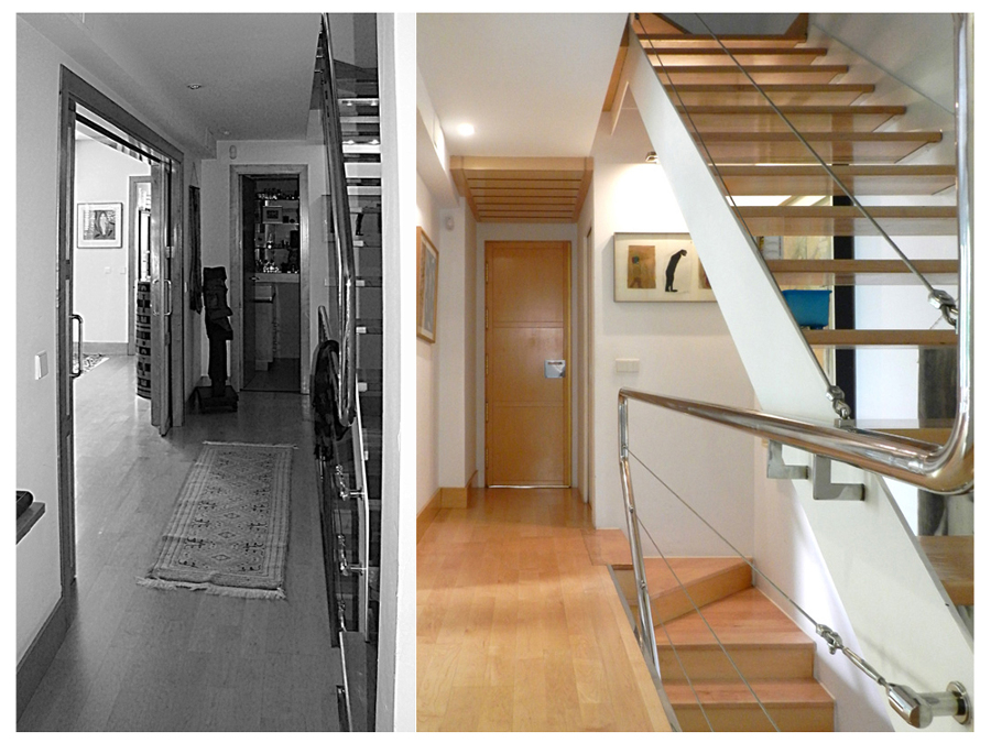 Acceso a la cocina antes-después