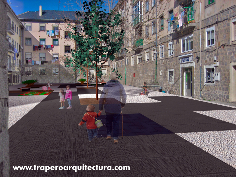 Acondicionamiento Patios y espacios Barrio San José. Segovia. Concurso. 2006