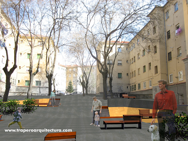 Acondicionamiento Patios y espacios Barrio San José. Segovia. Concurso. 2006