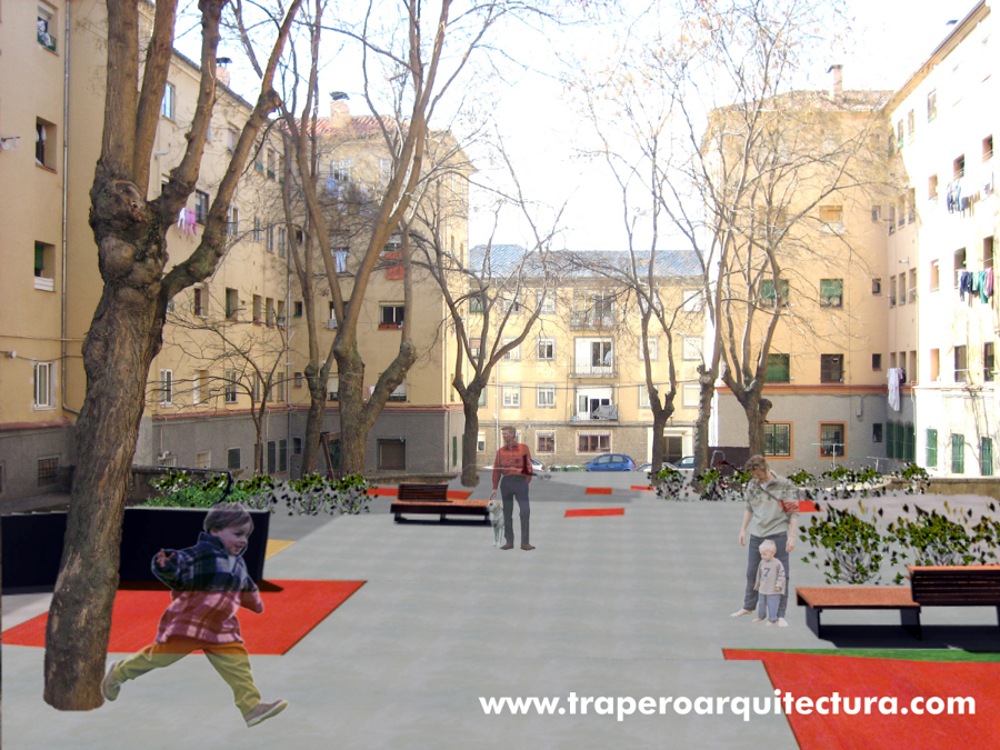 Acondicionamiento Patios y espacios Barrio San José. Segovia. Concurso. 2006