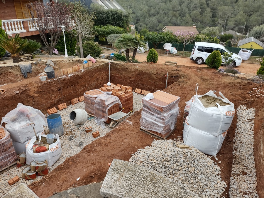 Acopio de materiales.