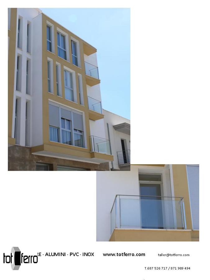 Acristalamiento y carpintería de aluminio en Promociones de obras