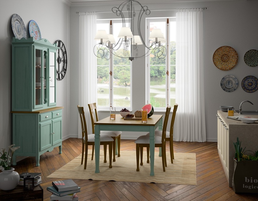 Alhacena, mesa y sillas.