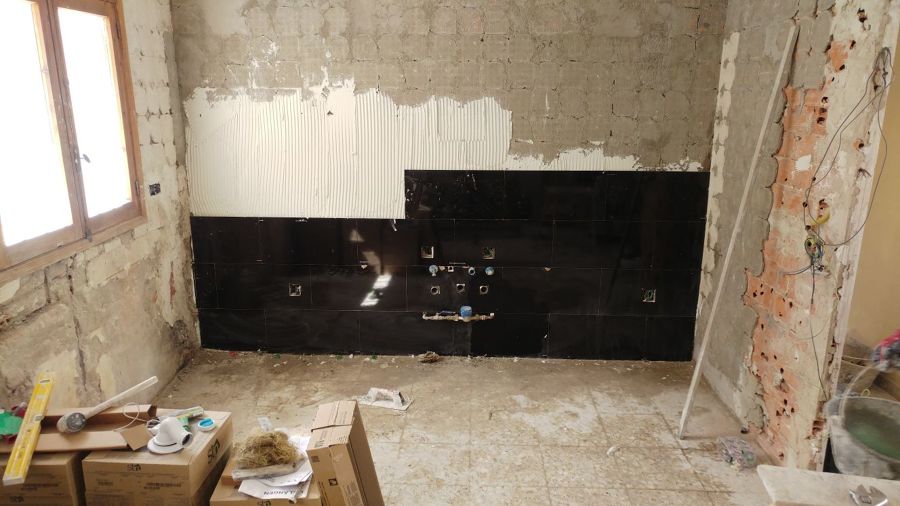 Alicatado en proceso