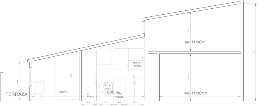 Alzado de la casa reformada