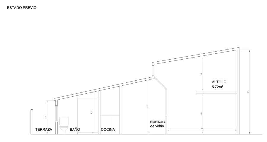 Alzado del estado previo 