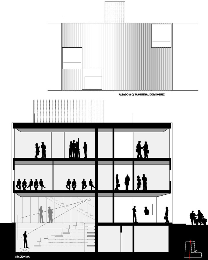 alzado y sección