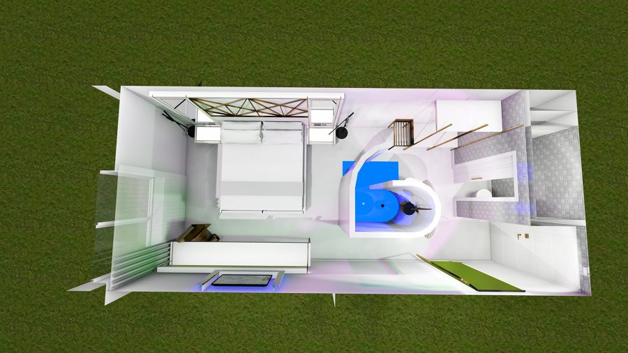 ANDRÓGINO, Habitación Futurista