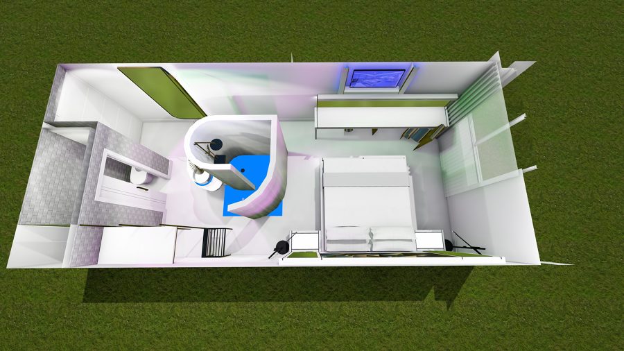 ANDRÓGINO, Habitación Futurista