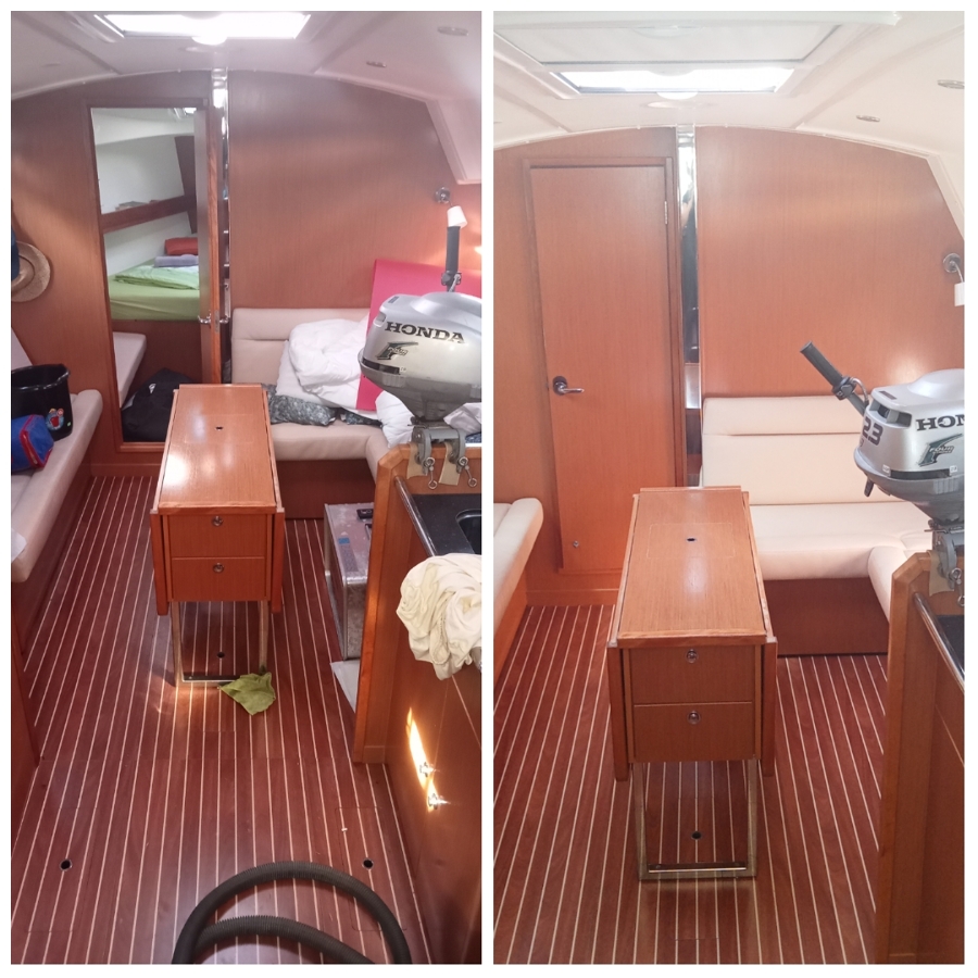 Antes y después barco interior
