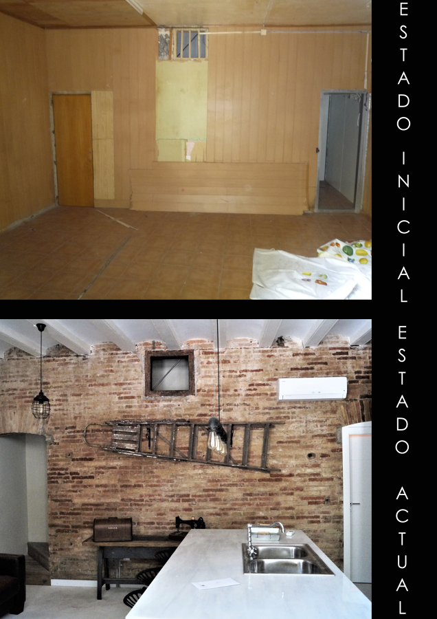 Antes y después cocina/salón