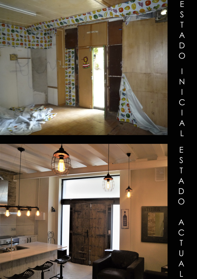 Antes y después cocina/salón