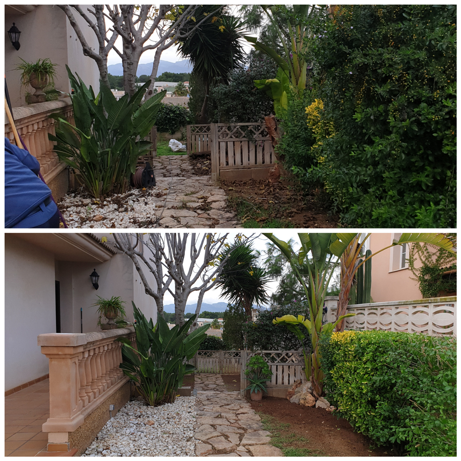 Antes y despues de jardin