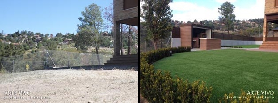 Antes y después > Explanada de CÉSPED ARTIFICIAL