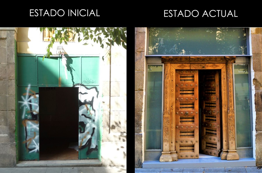 Antes y después puerta de entrada