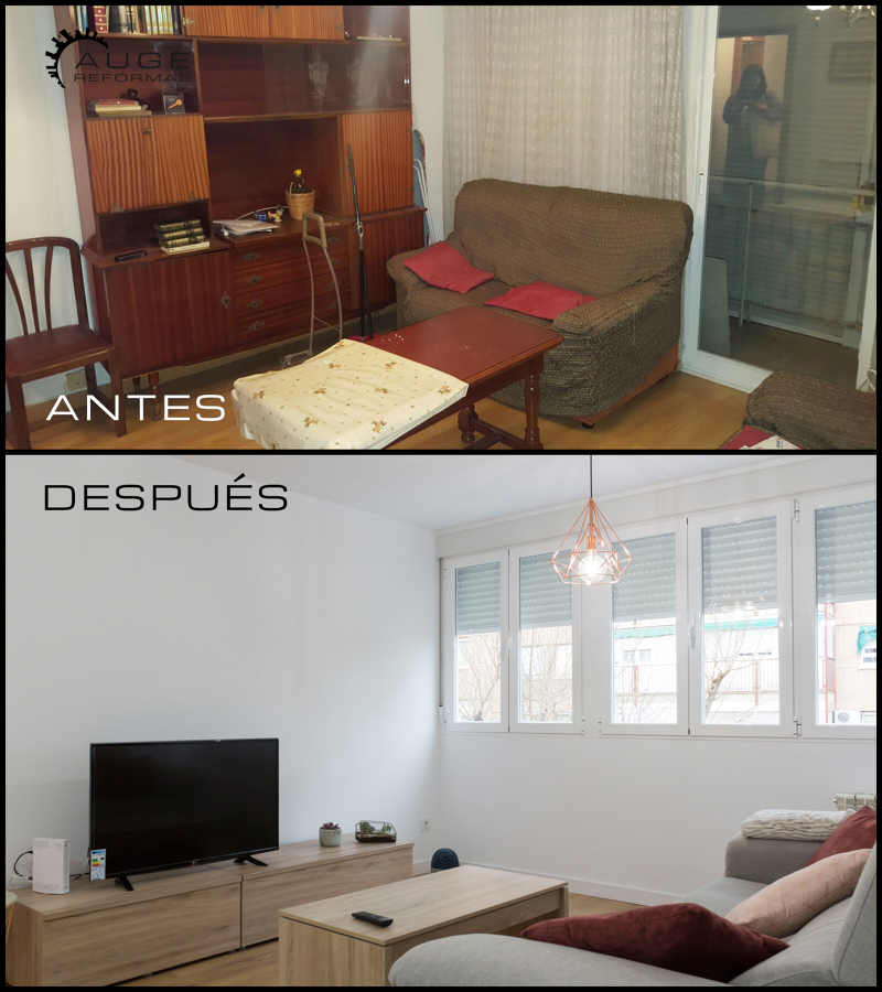 Antes y después salón