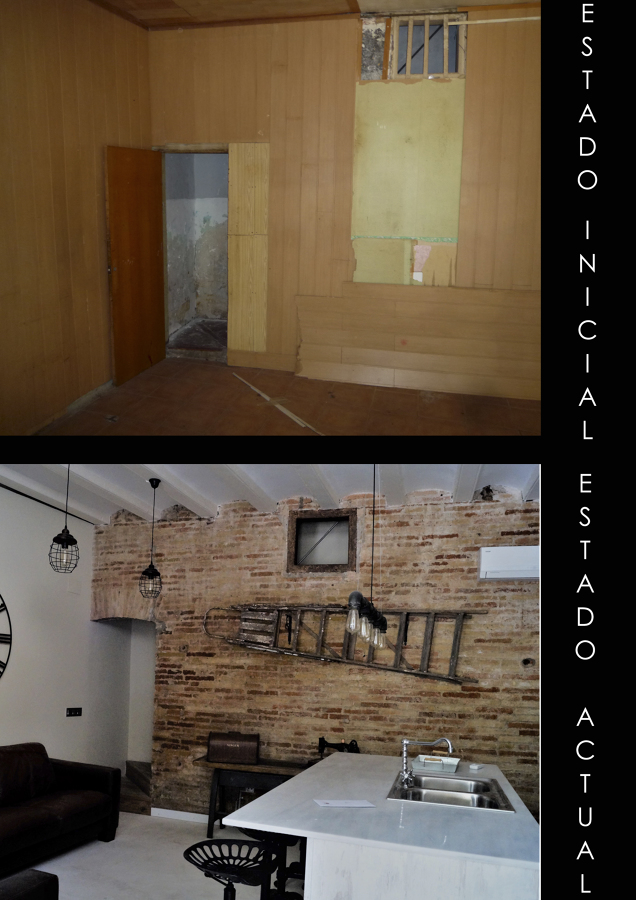 Antes y después salón/cocina