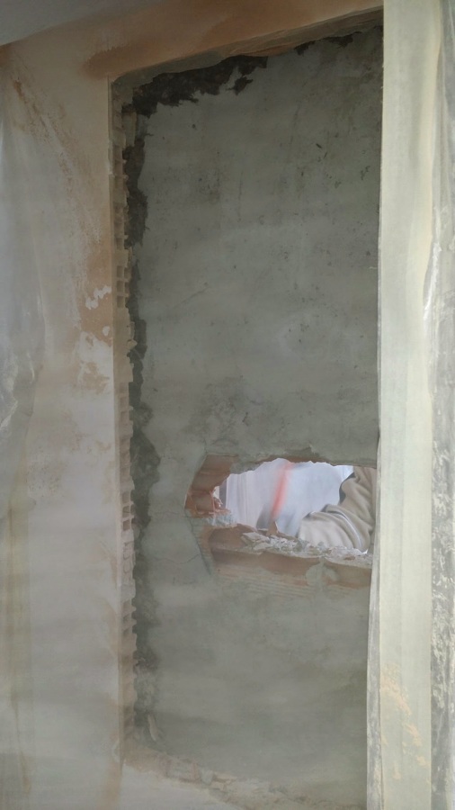 Apertura hueco parte interior.