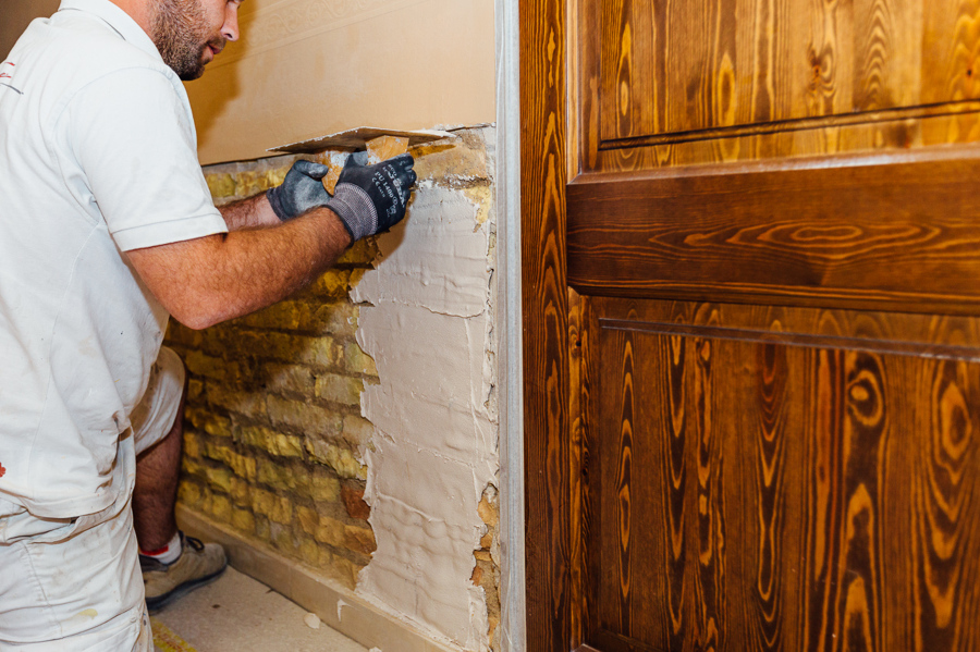 aplicación de mortero a la cal