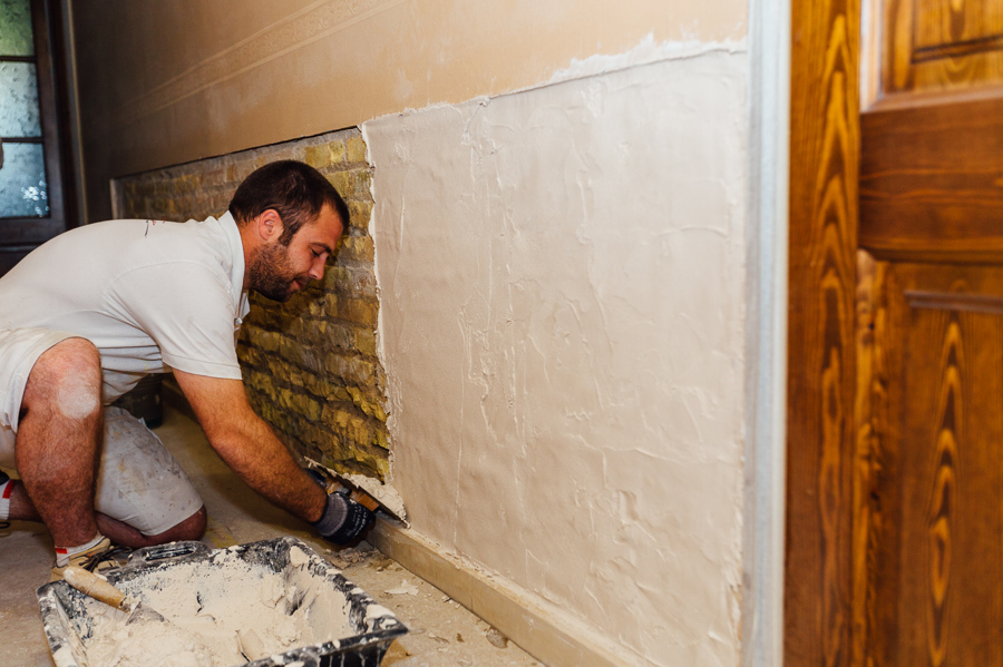 aplicación de mortero a la cal