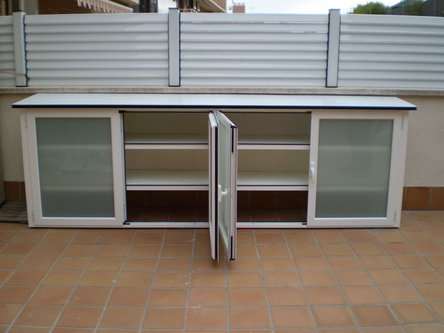 Armario aluminio y cristal bajo