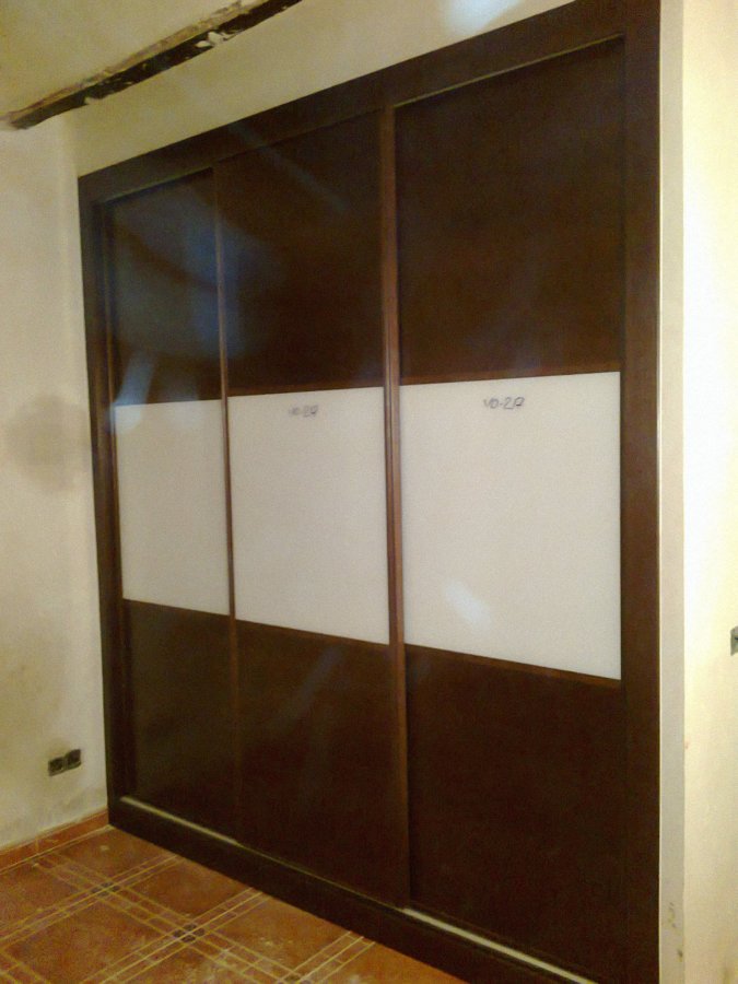 ARMARIO COMBINADA WENGUE/CRISTAL LACOBEL BLANCO