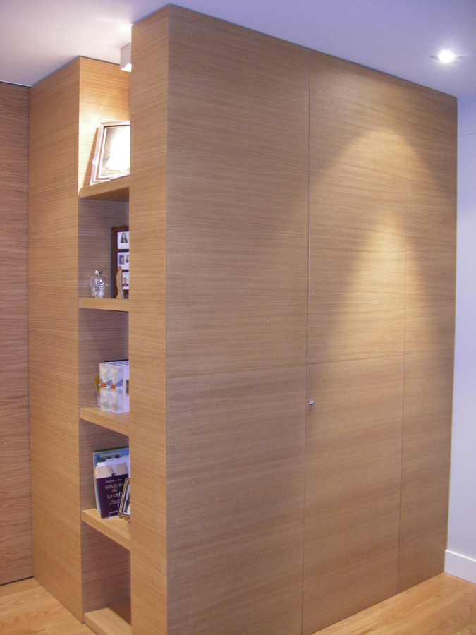 Armario oculto con baldas vistas
