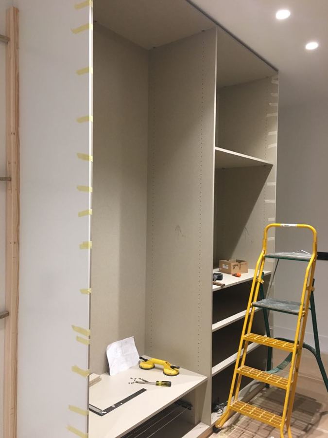 Armarios diseñados a medida en proceso