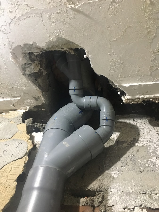 BAJANTE GENERAL CAMBIADA, CODOS Y TUBO PVC NUEVOS