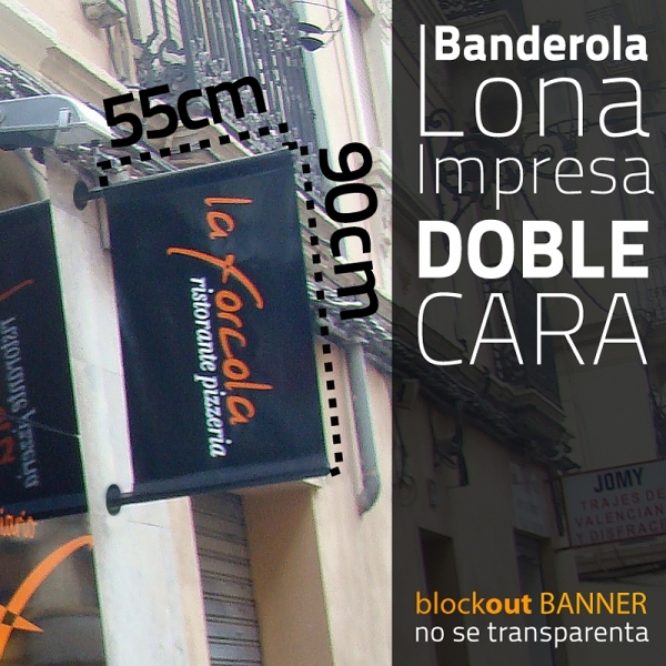 Banderola de lona con mastiles