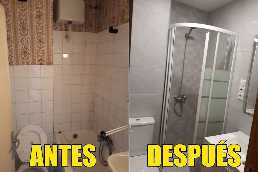 Baño antes y después de la obra